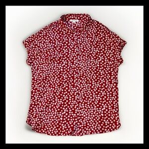 BeachLunchLounge Collection Red‎ Floral Print Blouse Women's Size Medium